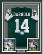 Framed Autographed/Signed Sam Darnold 35x39 New York Green Rookie Football Jersey Beckett BAS COA