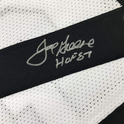 Framed Autographed/Signed Mean Joe Greene HOF 87 35x39 Pittsburgh White Football Jersey JSA COA