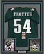 Framed Autographed/Signed Jeremiah Trotter 35x39 Philadelphia Green Football Jersey JSA COA