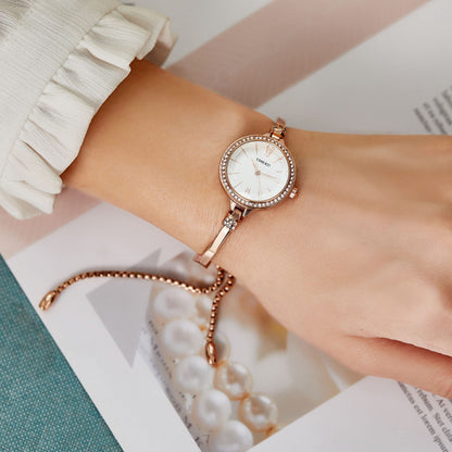 TIME100 Women's Bracelet Watches Ladies Quartz Wrist Watch with Green Dial Bezel with Crystals in Movement Bracelet Strap with Diamonds Waterproof