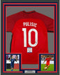 Framed Autographed/Signed Christian Pulisic 35x39 United States USA Red Soccer Jersey Beckett BAS COA