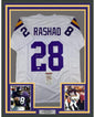 Framed Autographed/Signed Ahmad Rashad 35x39 Minnesota White Football Jersey JSA COA