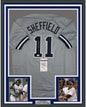 Framed Autographed/Signed Gary Sheffield 35x39 New York Grey Baseball Jersey JSA COA