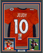Framed Autographed/Signed Jerry Jeudy 35x39 Denver Orange Football Jersey JSA COA
