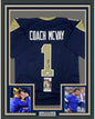 Framed Autographed/Signed Sean McVay 35x39 Los Angeles LA Dark Blue Football Jersey Beckett BAS COA
