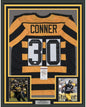 Framed Autographed/Signed James Conner 35x39 Pittsburgh Bumble Bee Football Jersey JSA COA