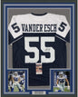 Framed Autographed/Signed Leighton Vander Esch 35x39 Dallas Thanksgiving Day Football Jersey JSA COA