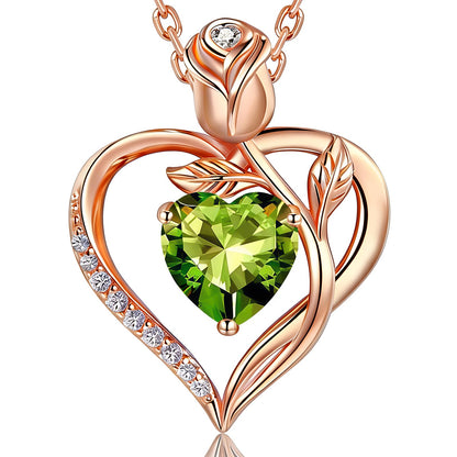 Women's Heart Pendant Necklace – 1.2CT Moissanite or Lab-Grown Sapphire, Ruby & Emerald
