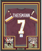 Framed Autographed/Signed Joe Theismann 35x39 Washington Burgundy Football Jersey Beckett BAS COA