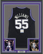 Framed Autographed/Signed Jason Williams 35x39 Sacramento Black Basketball Jersey Beckett BAS COA