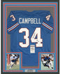 Framed Autographed/Signed Earl Campbell HOF 91 35x39 Houston Blue Football Jersey JSA COA