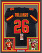 Framed Autographed/Signed Damien Williams 35x39 Kansas City Black Football Jersey JSA COA