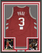 Framed Autographed/Signed Chris Paul 35x39 Houston Red Basketball Jersey PSA/DNA COA