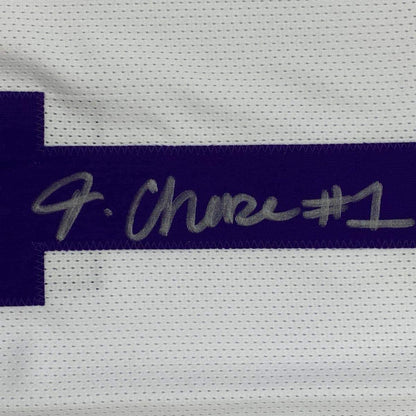 Framed Autographed/Signed Ja'Marr Chase 35x39 LSU White College Football Jersey Beckett BAS COA