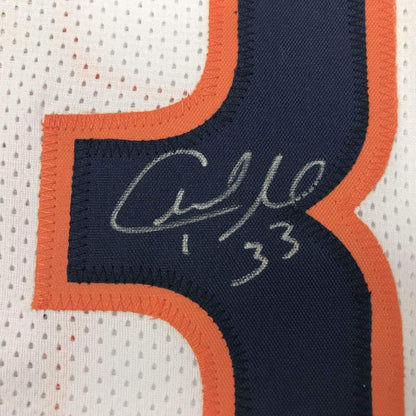 Framed Autographed/Signed Charles Tillman Peanut 35x39 Chicago White Football Jersey JSA COA