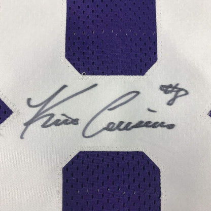 Framed Autographed/Signed Kirk Cousins 35x39 Minnesota Purple Football Jersey PSA/DNA COA
