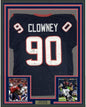 Framed Autographed/Signed Jadaveon Clowney 35x39 Houston Blue Football Jersey PSA/DNA COA Holo Only