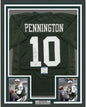 Framed Autographed/Signed Chad Pennington 35x39 New York Green Football Jersey Beckett BAS COA