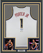 Framed Autographed/Signed Michael Porter Jr. 35x39 Denver White Basketball Jersey PSA/DNA COA