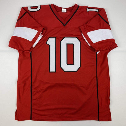Autographed/Signed DeAndre Hopkins Arizona Red Football Jersey JSA COA