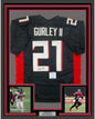 Framed Autographed/Signed Todd Gurley II 35x39 Atlanta Black Football Jersey Beckett BAS COA