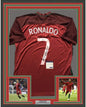 Framed Autographed/Signed Cristiano Ronaldo 35x39 Portugal Red World Cup Soccer Futbol Jersey PSA/DNA COA