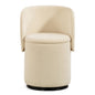 Barrel Chair, Built In Storage, 360° Swivel - Beige