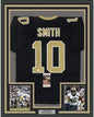 Framed Autographed/Signed Tre'Quan Smith 35x39 New Orleans Black Football Jersey JSA COA