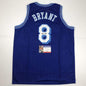 Autographed/Signed Kobe Bryant #8 Los Angeles LA Blue Retro Basketball Jersey PSA/DNA COA