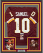 Framed Autographed/Signed Curtis Samuel 35x39 Washington Burgundy Football Jersey JSA COA