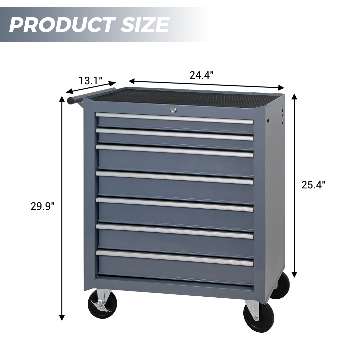 Multifunctional Rolling Tool Chest with 7 Drawers