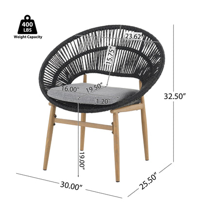 Cyril - Outdoor Papasan Style Dining Chair (Set of 2)