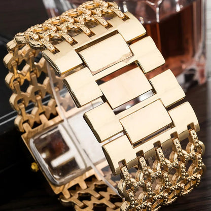 SENRUD Fashion Cuff Bracelet Watches for Women Luxury Rectangular Dial Analog Quartz Wrist Watch Gifts for Ladies