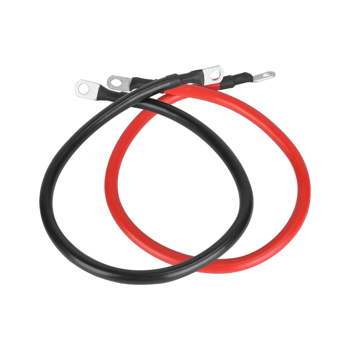 2Pcs 2 AWG Gauge Copper Battery Cables Car Inverter Copper Wire Cable with 3/8In Lugs for Motorcycle Automotive RV Solar ATV