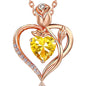 Women's Heart Pendant Necklace – 1.2CT Moissanite or Lab-Grown Sapphire, Ruby & Emerald