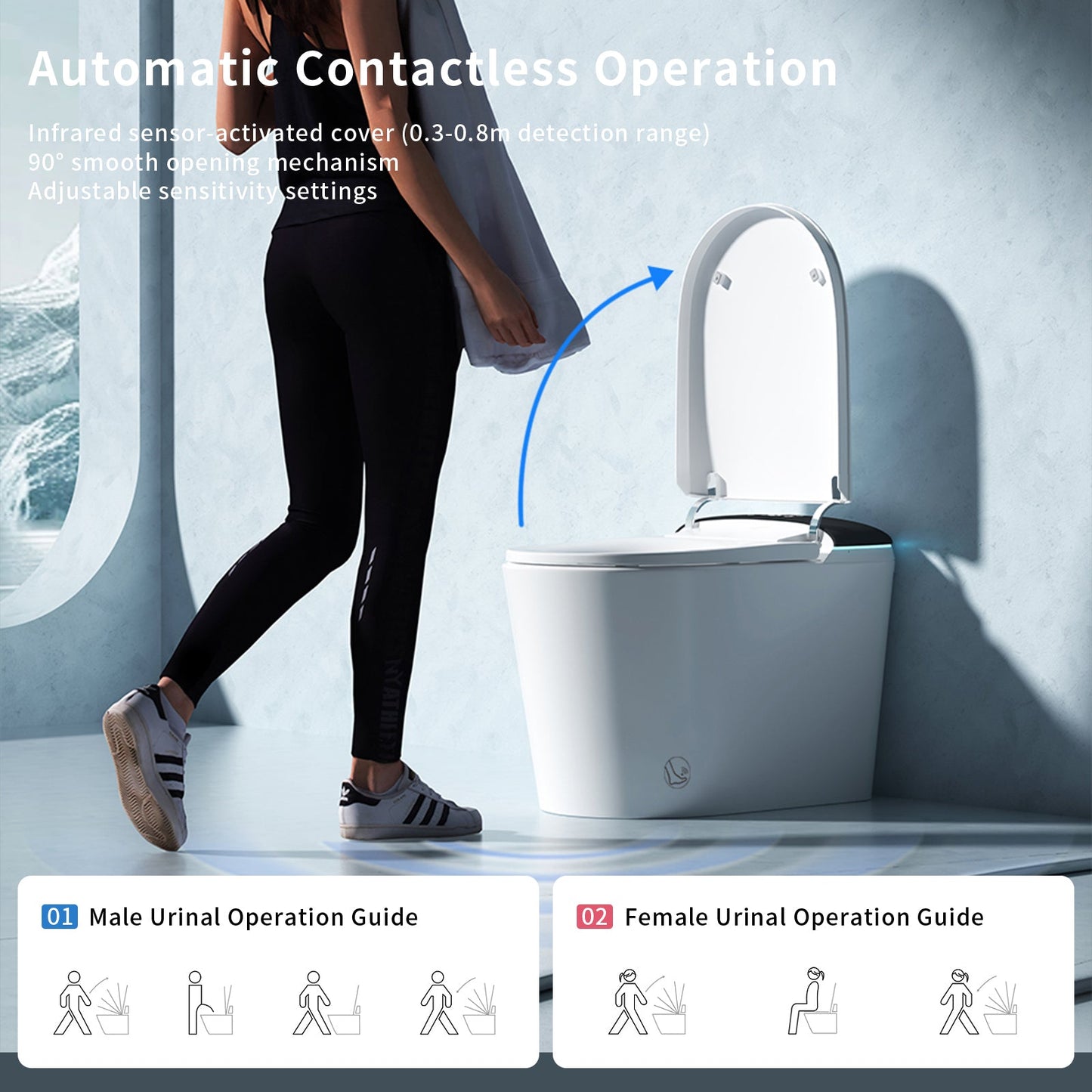 E40 Smart Toilet with Built-In Bidet and Advanced Features