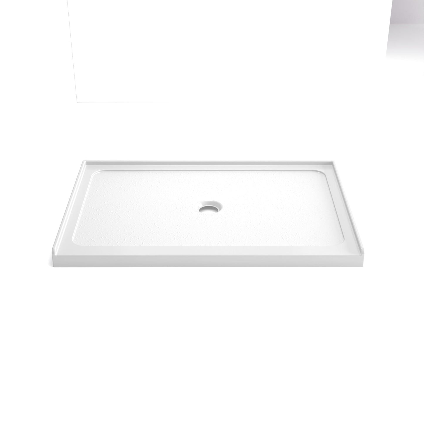 Shower Base, Center Drain With Durable Construction - Gloss White