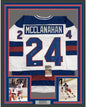 Framed Autographed/Signed Rob McClanahan 35x39 White Team USA Miracle On Ice 1980 Olympics Hockey Jersey JSA COA