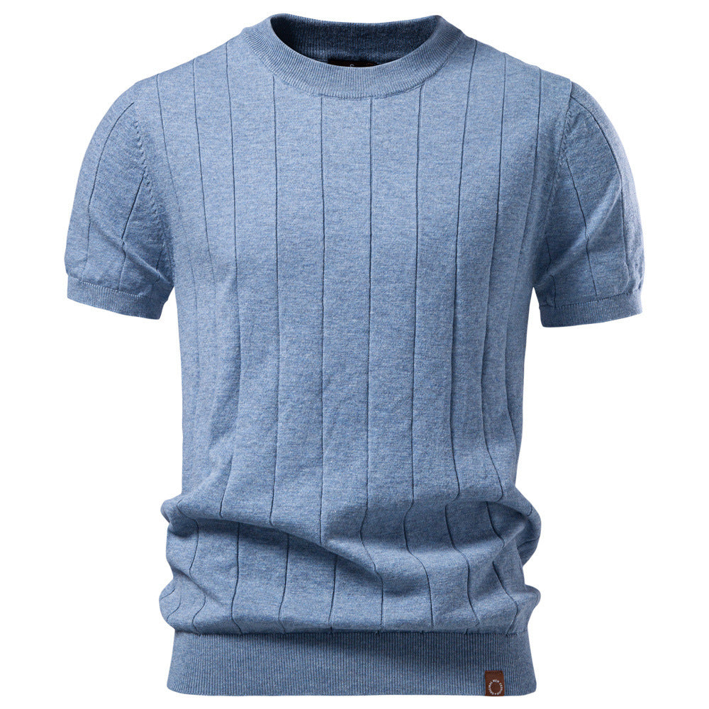 Crew-neck Business Mens Short-sleeve Sweater