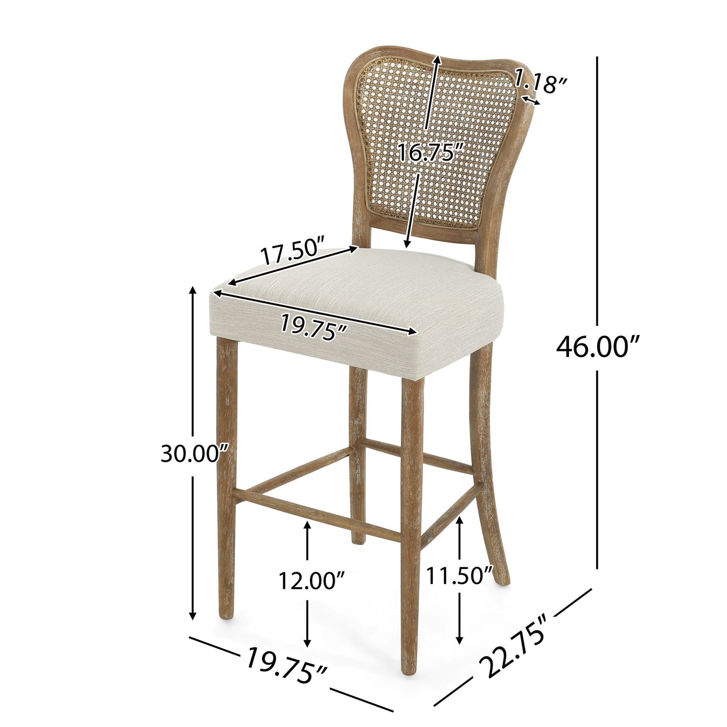 Barstool Set of 2 - Dark Brown