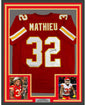 Framed Autographed/Signed Tyrann Mathieu 35x39 Kansas City Red Football Jersey PSA/DNA COA