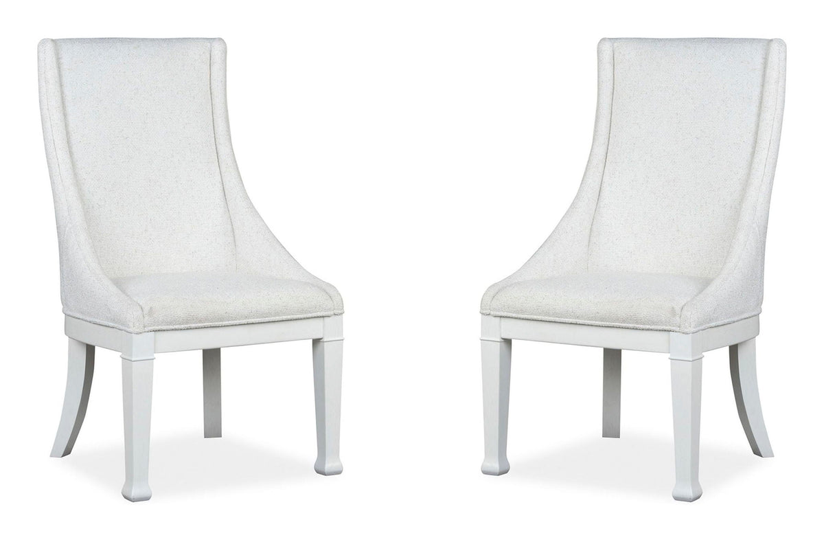 Kingston - Upholstered Host Chair (Set of 2) - Whisper White And Cerused Nutmeg