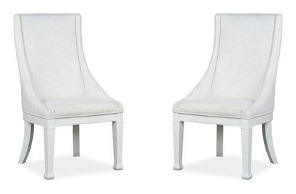 Kingston - Upholstered Host Chair (Set of 2) - Whisper White And Cerused Nutmeg