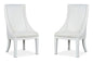 Kingston - Upholstered Host Chair (Set of 2) - Whisper White And Cerused Nutmeg
