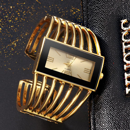 SENRUD Fashion Cuff Bracelet Watches for Women Luxury Rectangular Dial Analog Quartz Wrist Watch Gifts for Ladies