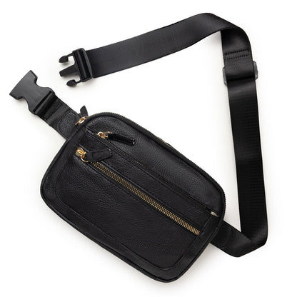 Multifunctional Fashion Fanny Pack – Adjustable Shoulder Strap Travel Breast Bag in Vegan Leather, Ideal Chest Purse for Holiday Sports and Running, Stylish Crossbody Waist Bag for Women