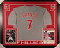 Autographed/Signed Maikel Franco Framed 35x43 Philadelphia Grey Baseball Jersey JSA COA