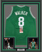 Framed Autographed/Signed Kemba Walker 35x39 Boston Green Basketball Jersey JSA COA