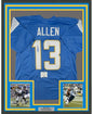 Framed Autographed/Signed Keenan Allen 35x39 Los Angeles LA Powder Blue Football Jersey Beckett BAS COA