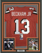 Framed Autographed/Signed Odell Beckham Jr. 35x39 Cleveland Orange Football Jersey JSA COA